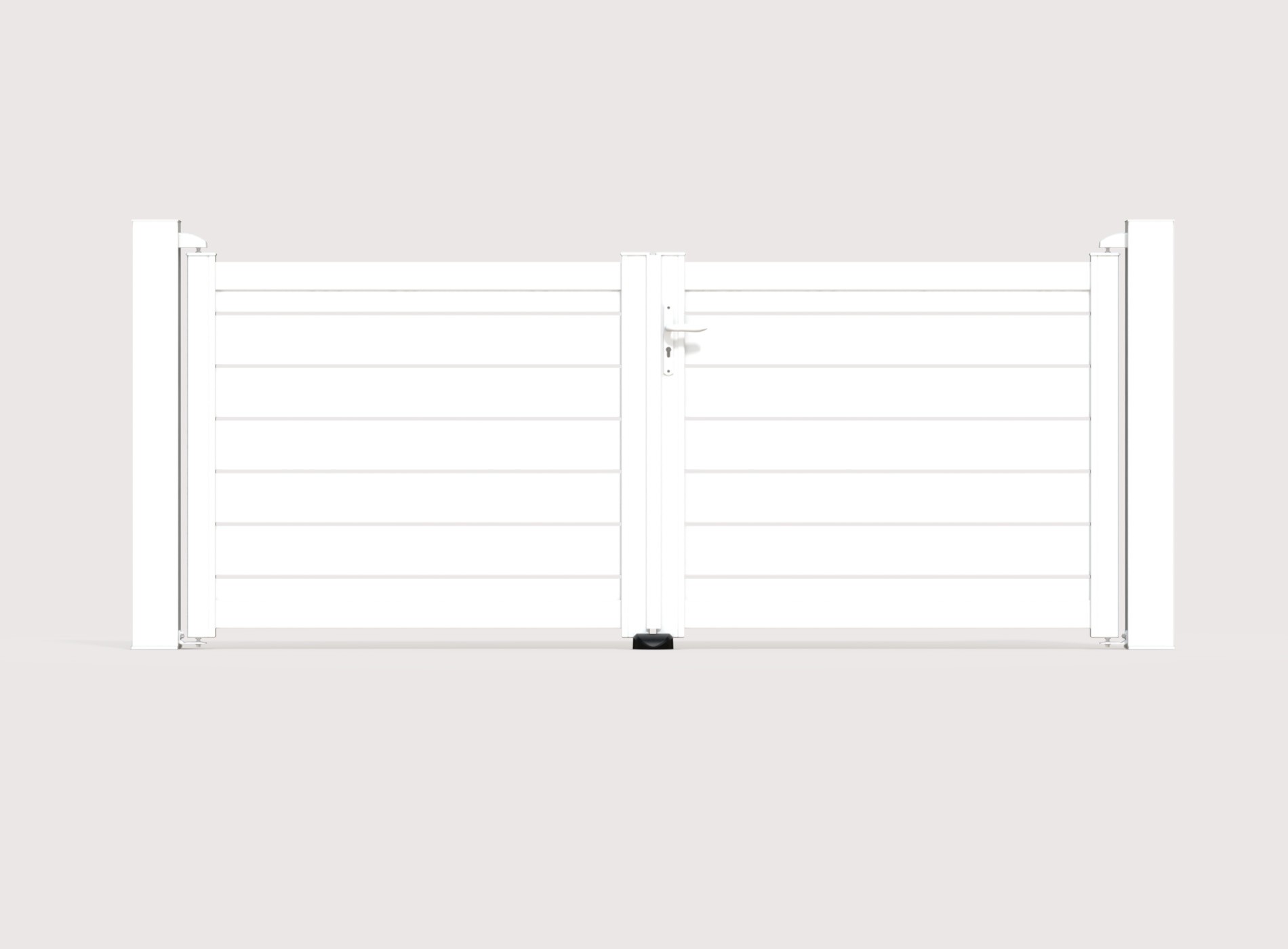 Portail aluminium battant BONO 3060 x 1245 - Blanc 9016