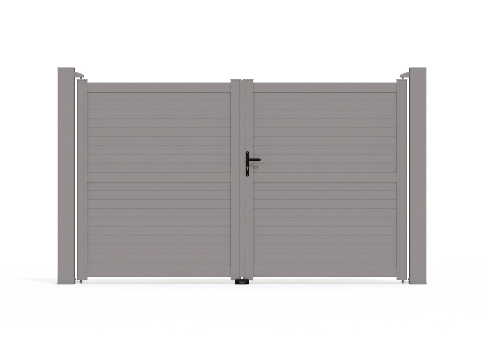 Portail alu battant CONCARNEAU 3060 x 1837 - Gris Sable 2900 (avec traverse)