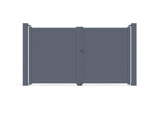 Klos Up Portail aluminium battant HEZO 3060 x 1705 - Gris Zinc 7016