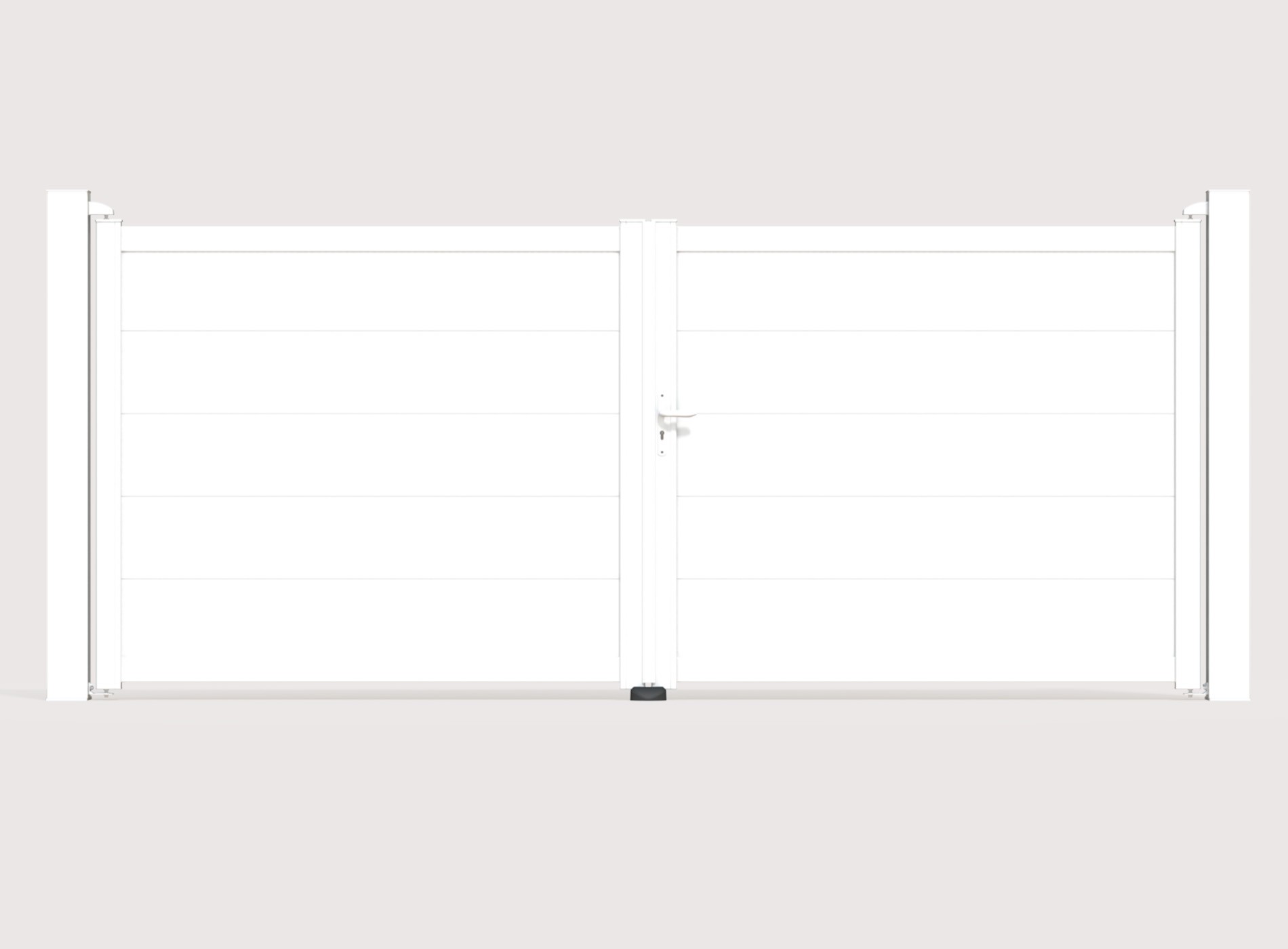 Klos Up Portail aluminium battant HEZO 4060 x 1705 - Blanc 9016