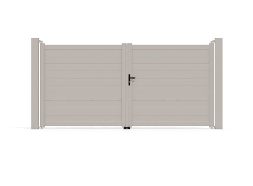 Portail aluminium battant LAO 3560 x 1705 - Gris Quartz 7039