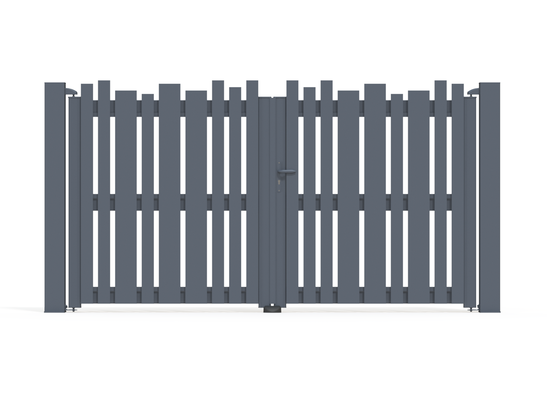 Klos Up portail battant LIVIO Gris Zinc 7016 - 3060 x 1558 mm