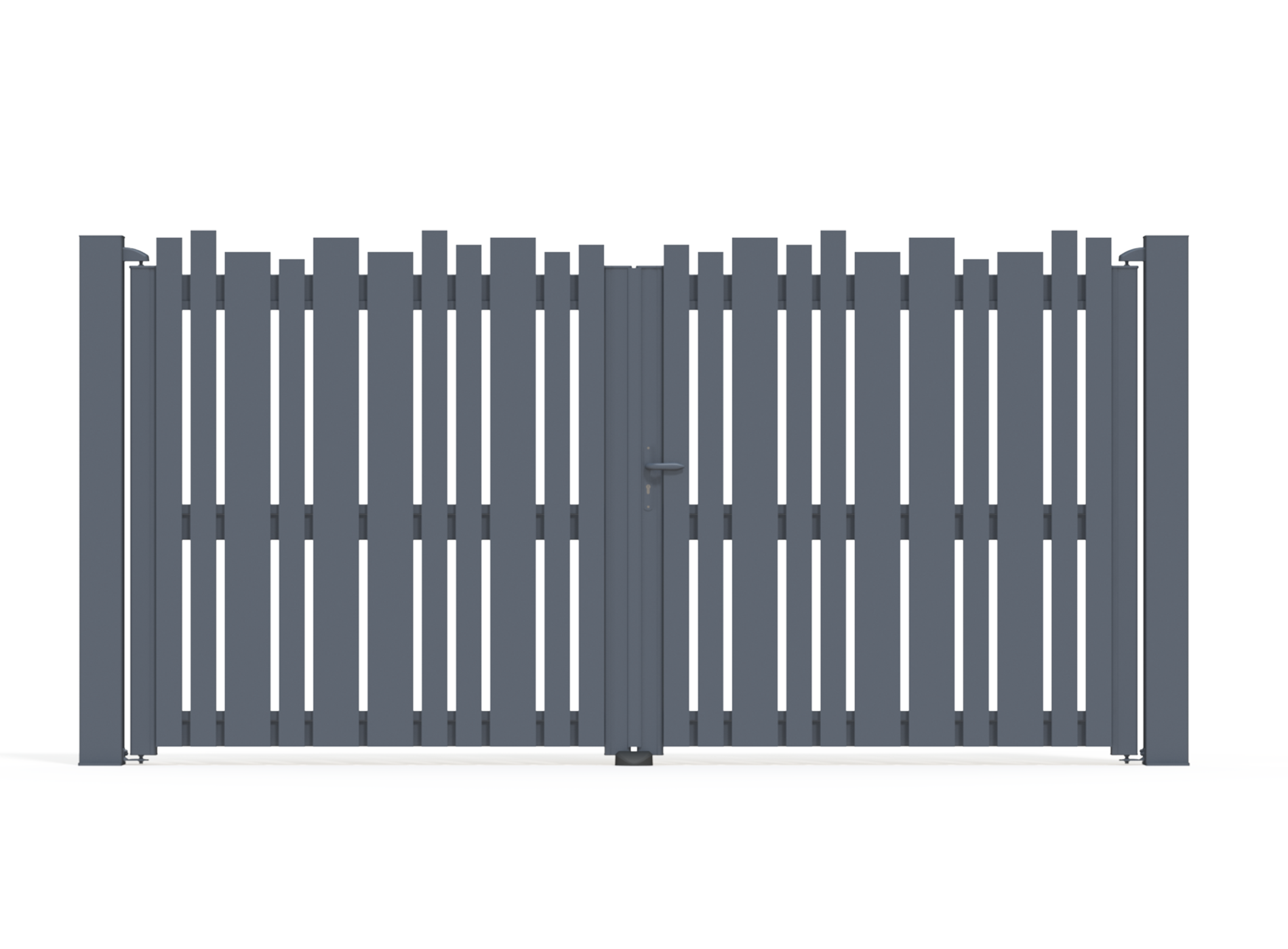 Klos Up portail battant LIVIO Gris Zinc 7016 - 3560 x 1705 mm