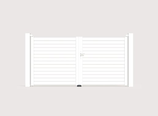 Portail battant TREZ 3060 x 1530 mm - Blanc 9016