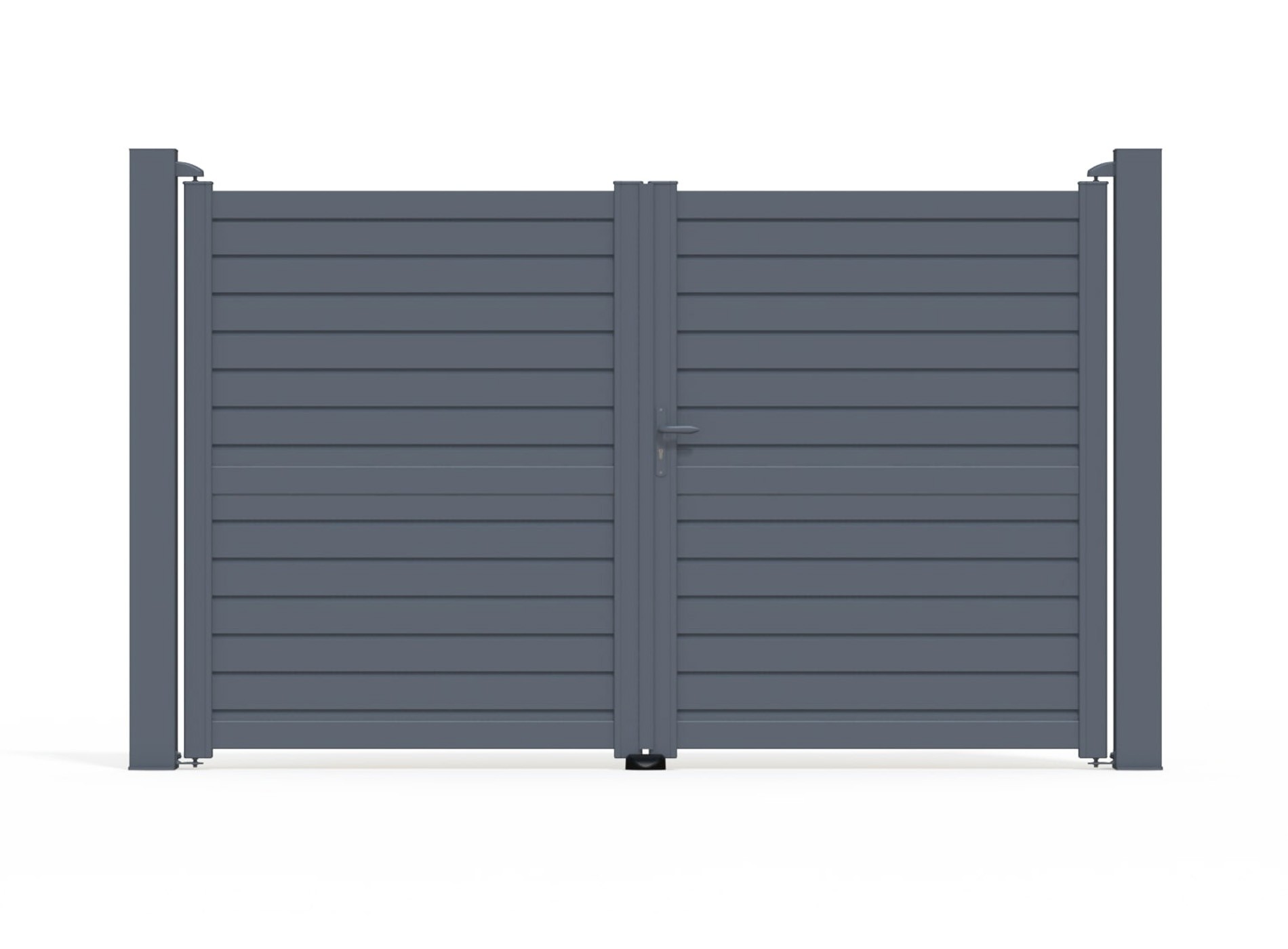 Portail aluminium battant ZEF 3060 x 1881 - Gris Zinc 7016