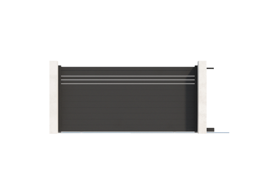 Klos Up portail coulissant BABORD 3560 x 1705 - Noir Sable 2100