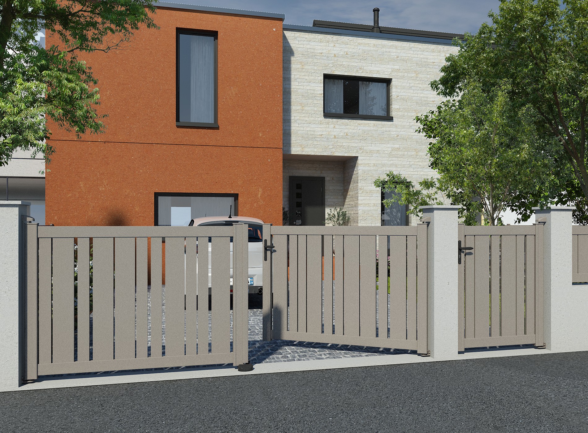 Klos Up Portail battant KALY 2900 Gris Sable