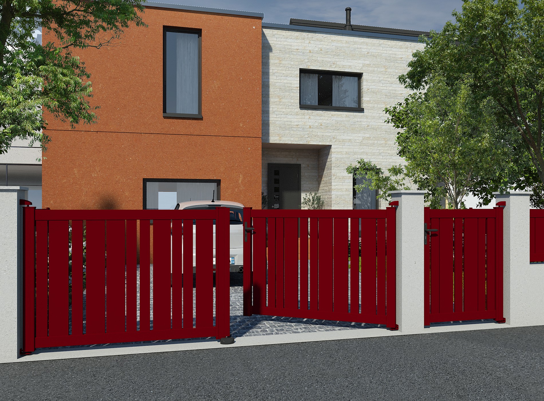 Klos Up Portail battant KALY 3004 Rouge