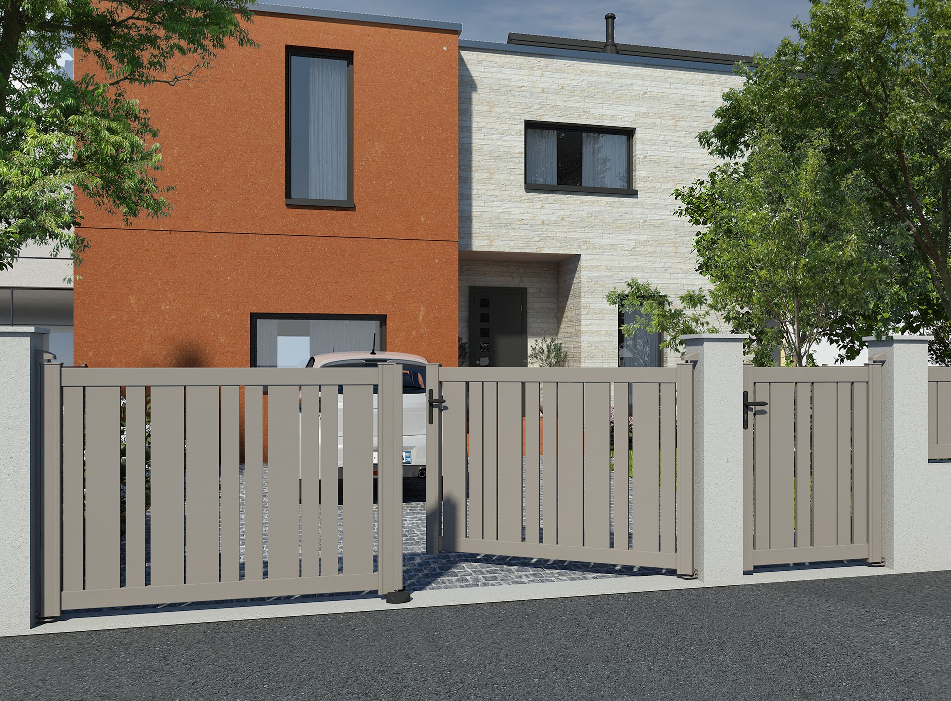 Klos Up Portail battant KALY 7039 Gris Quartz