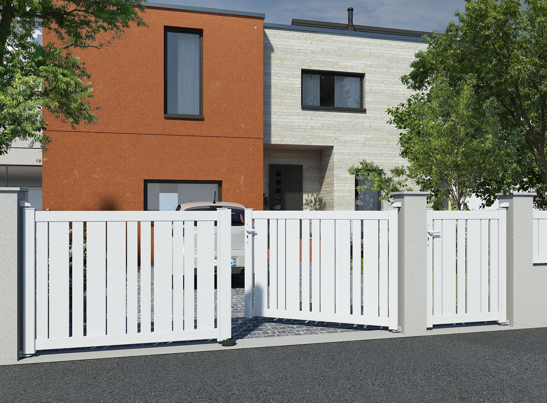 Klos Up Portail battant KALY 9016 Blanc