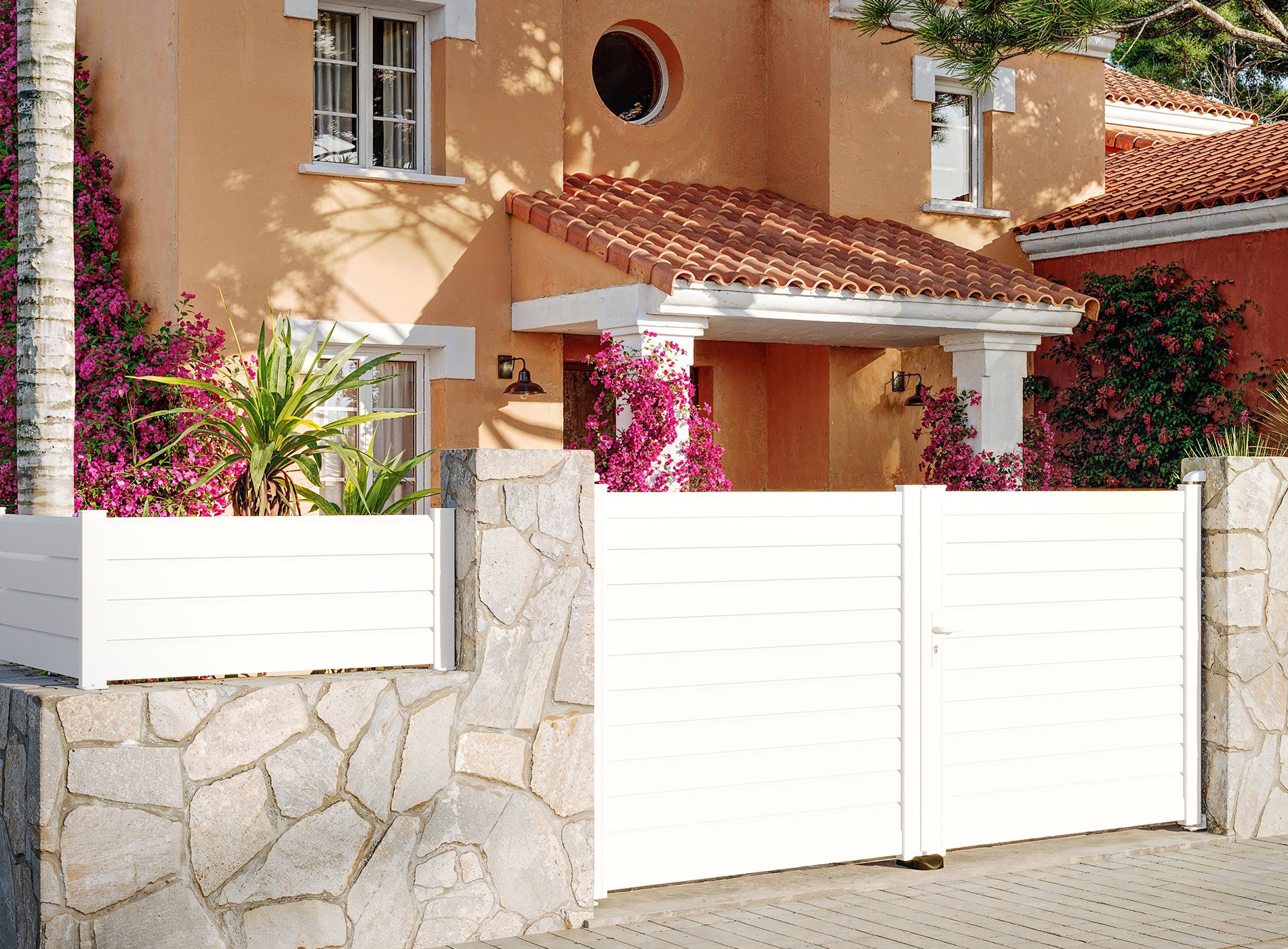 Klos Up portail battant ZEF Blanc 9016