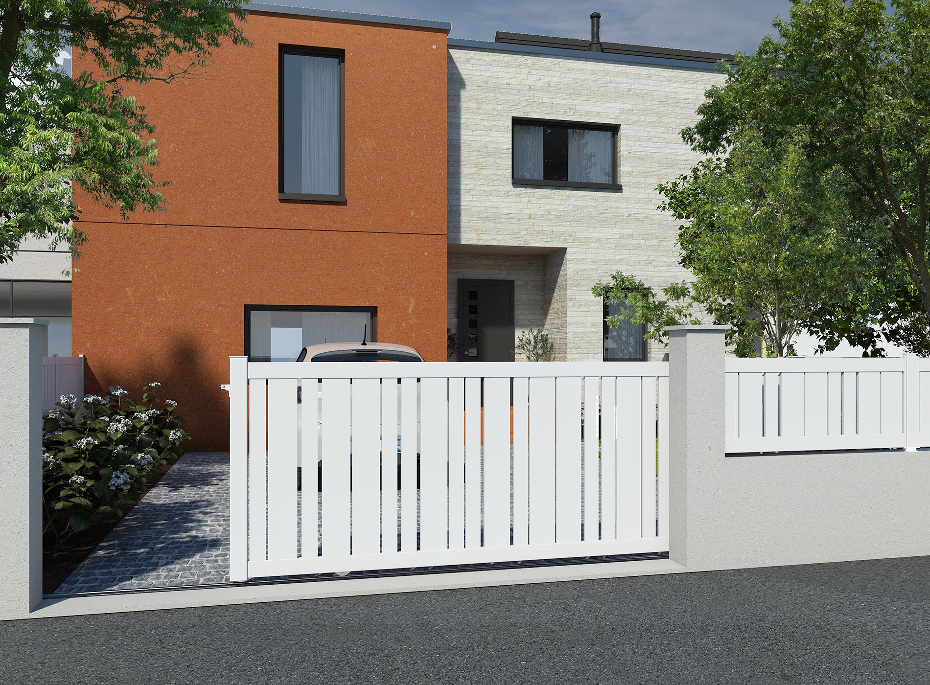 Klos Up Portail coulissant KALY 9016 Blanc