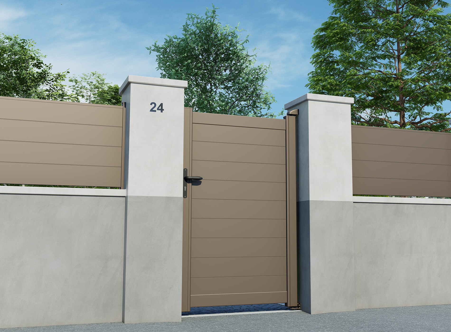 Portillon en aluminium LAO 1040 x 1258 mm - Gris quartz 7039C