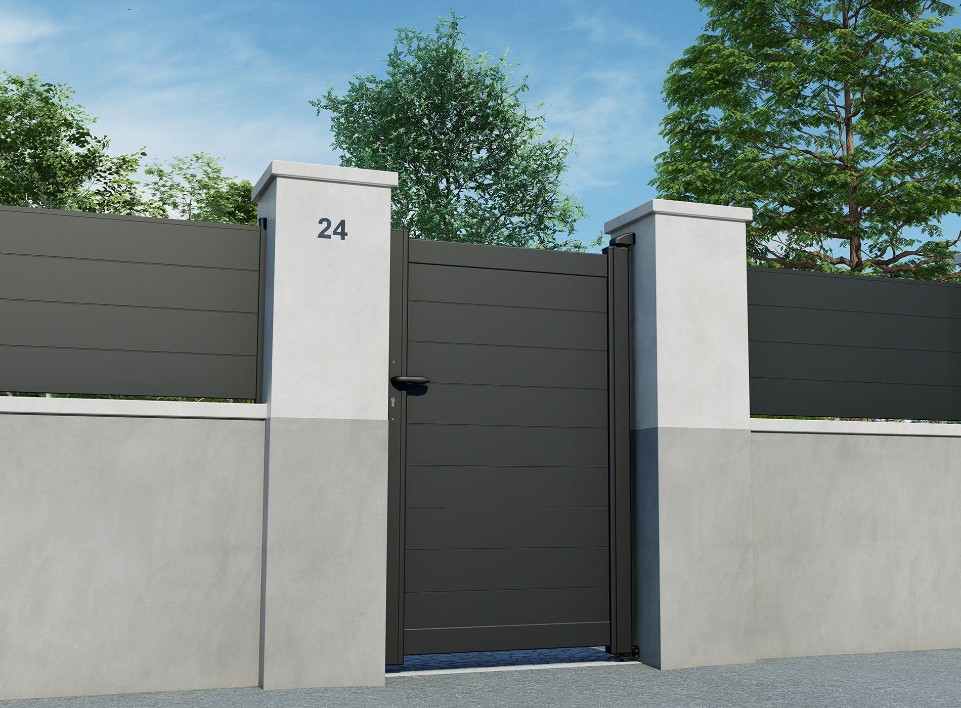 Portillon en aluminium LAO 1040 x 1258 mm , noir 9005C