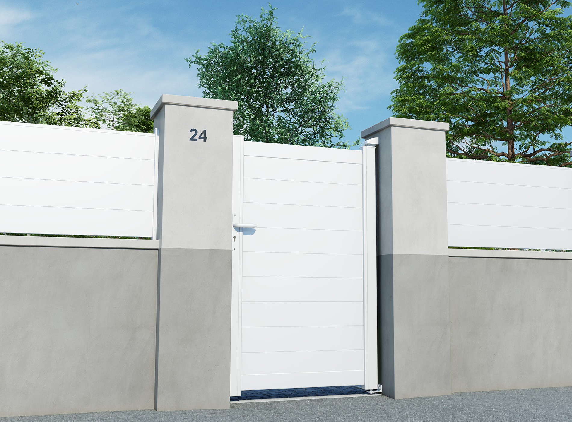 Portillon en aluminium LAO 1040 x 1258 mm - Blanc 9016C