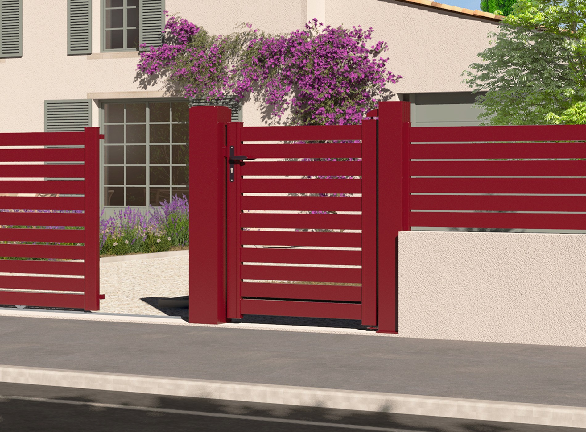 Portillon en aluminium TREZ - Rouge 3004