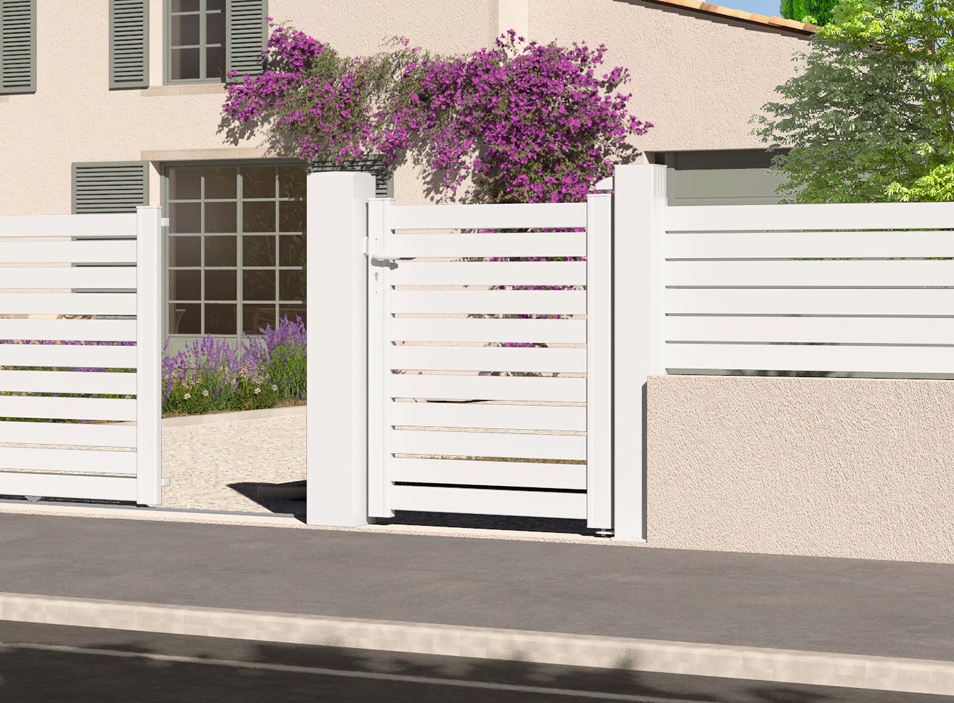 Portillon en aluminium TREZ, blanc 9016