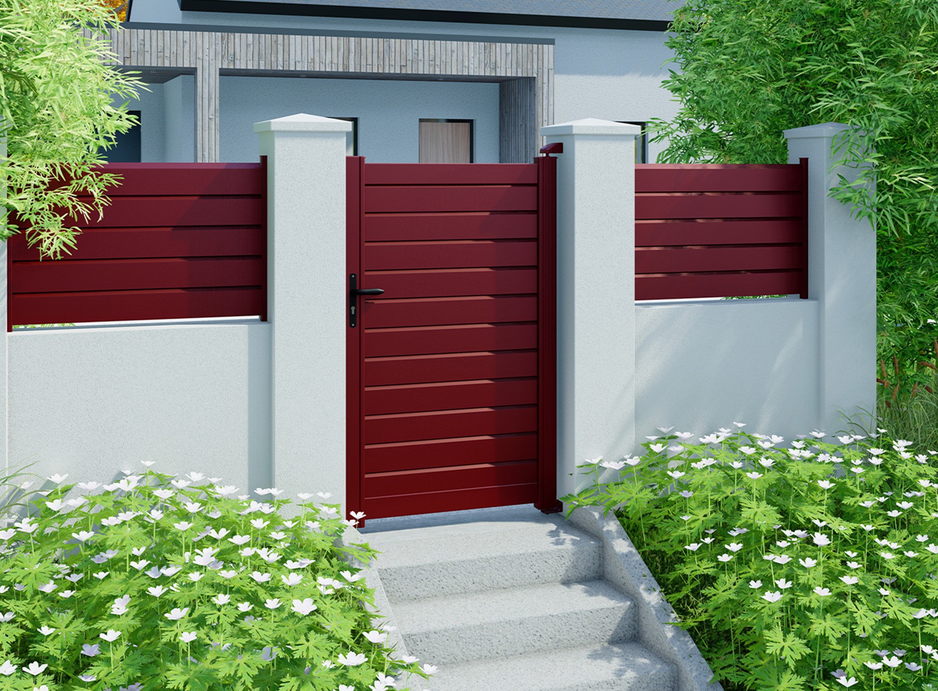 Portillon en aluminium ZEF, rouge 3004
