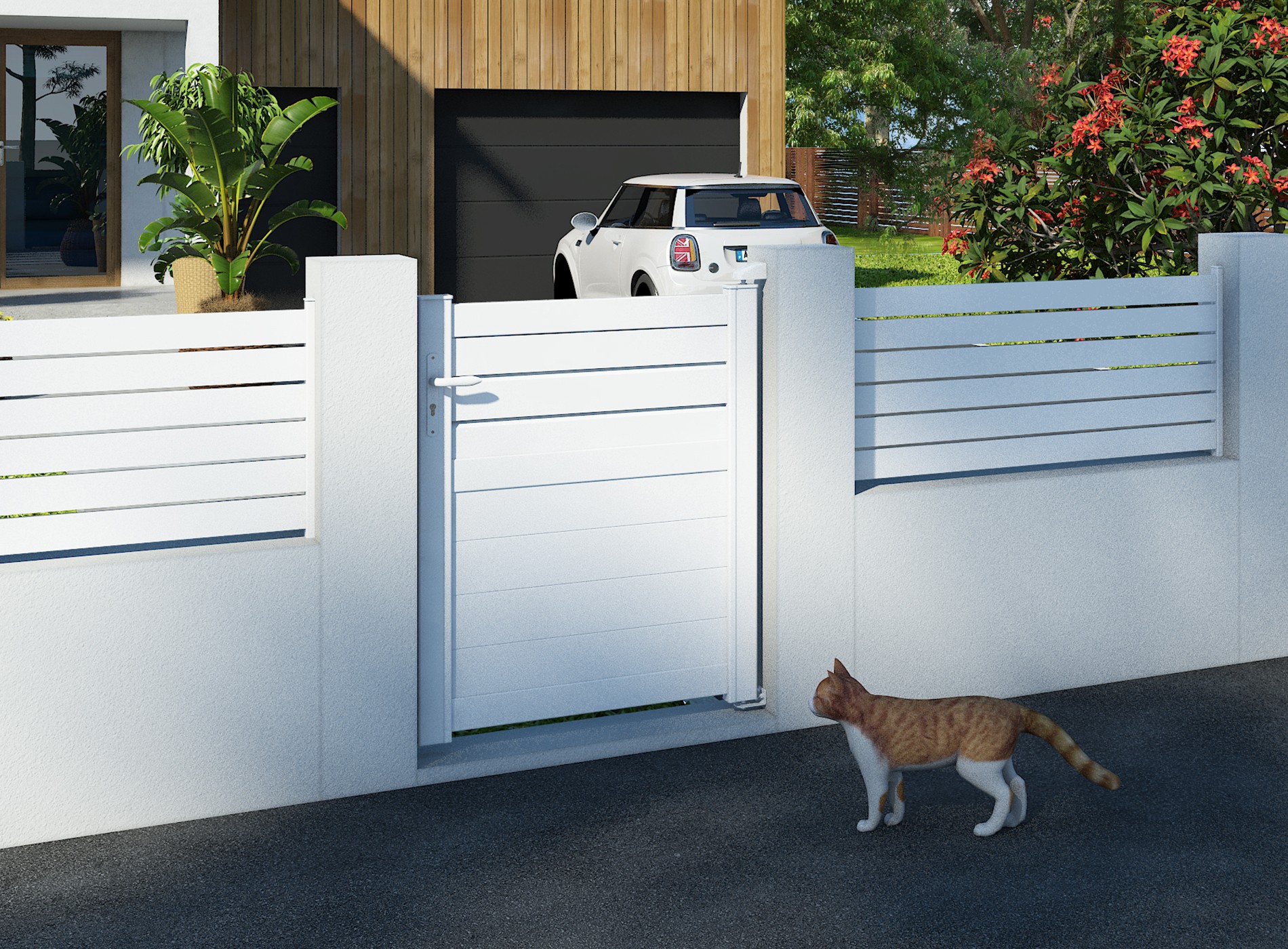 Klos Up Portillon aluminium CARO - Blanc 9016