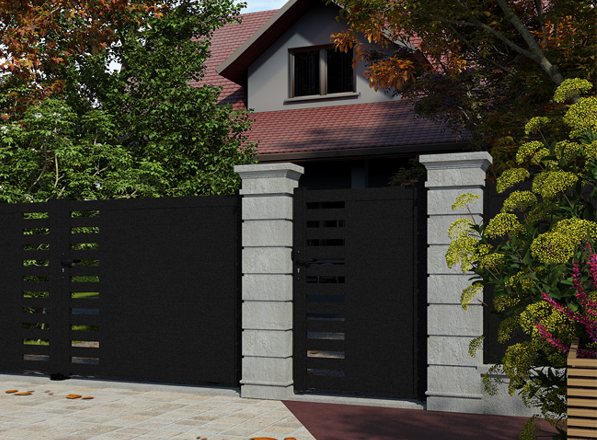 Klos up portillon aluminium GARLAN - Noir Sable 2100