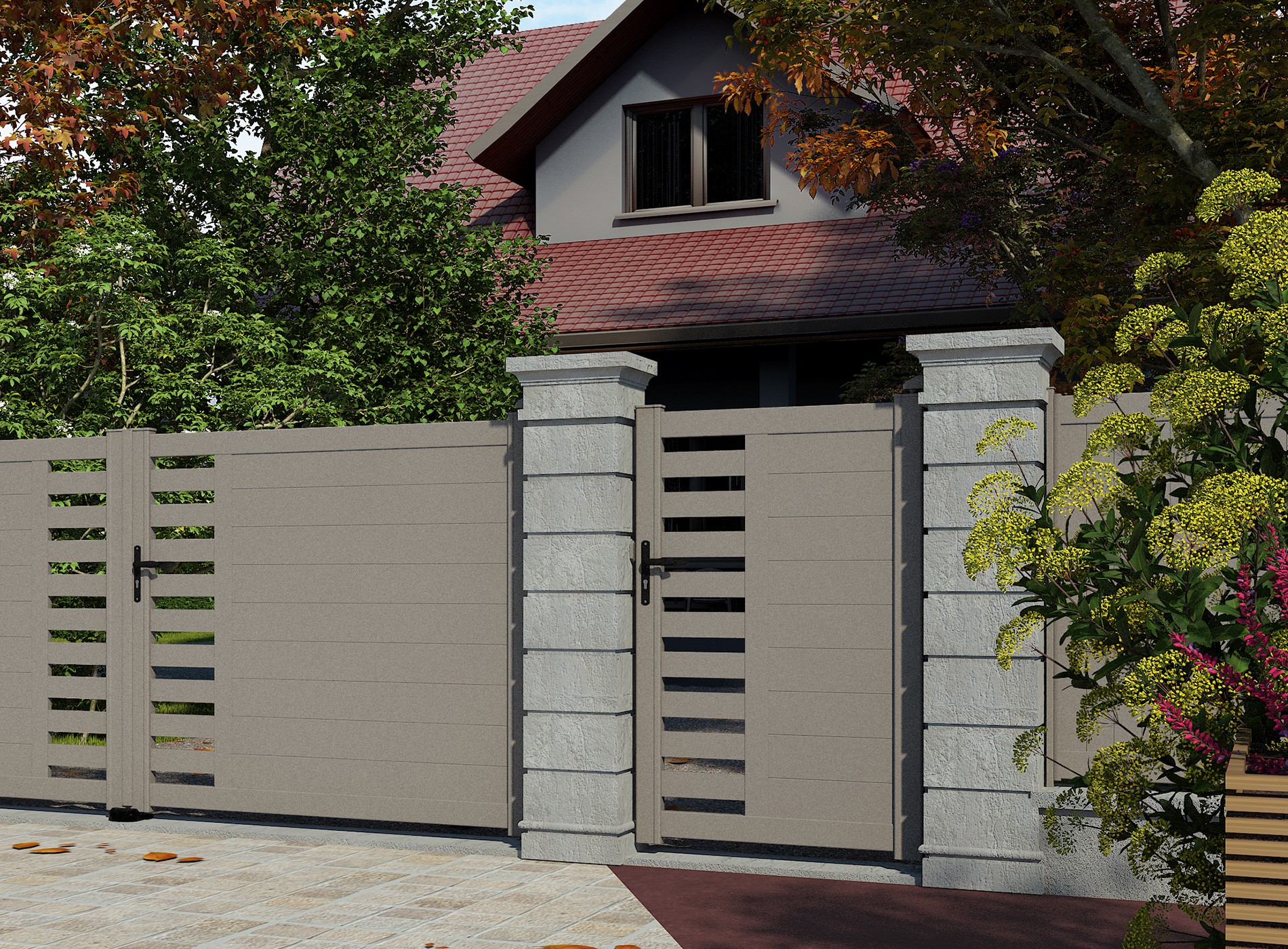 Klos up portillon aluminium GARLAN - Gris Sable 2900