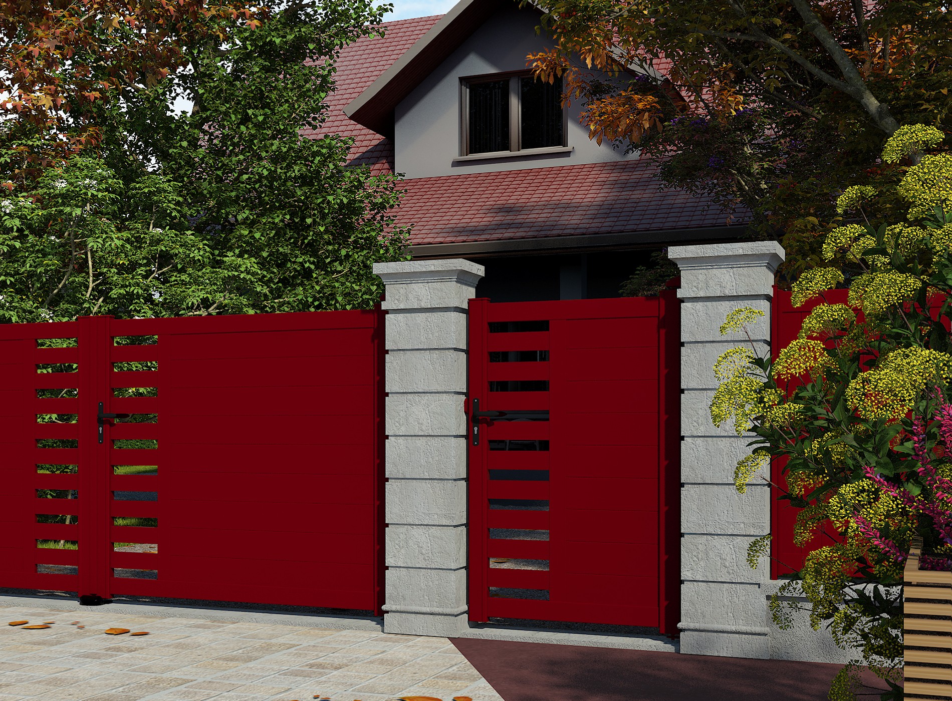 Klos up portillon aluminium GARLAN - Rouge 3004