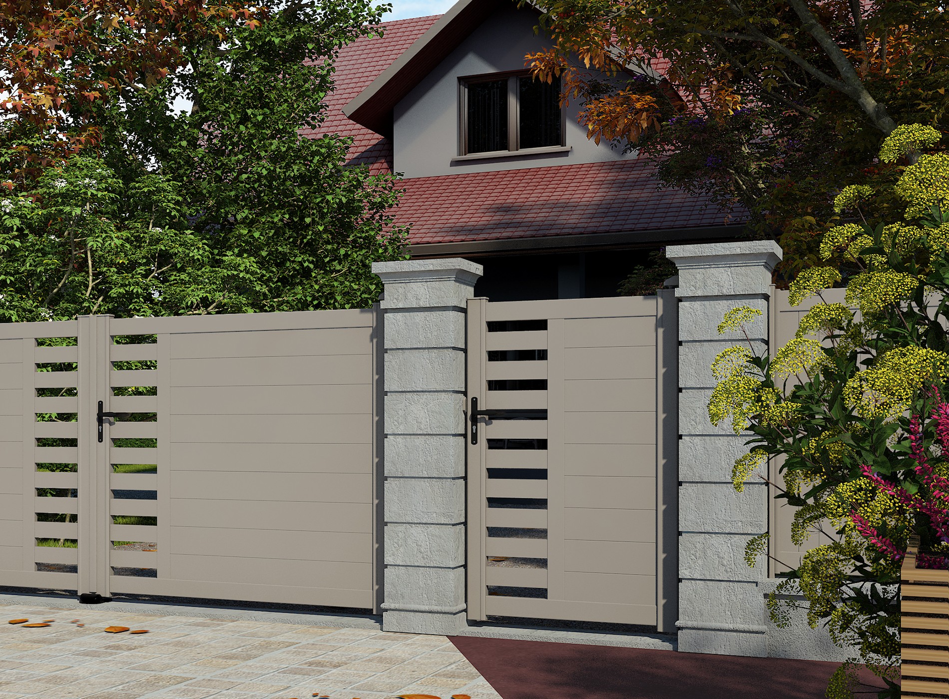 Klos up portillon aluminium GARLAN - Gris Quartz