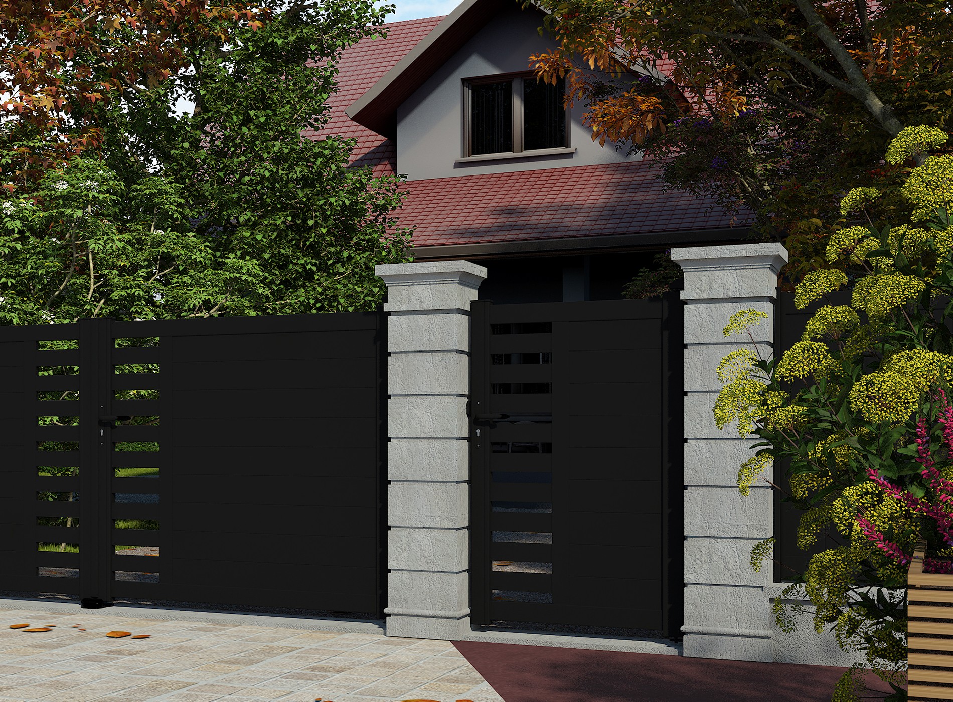 Klos up portillon aluminium GARLAN - Noir 9005