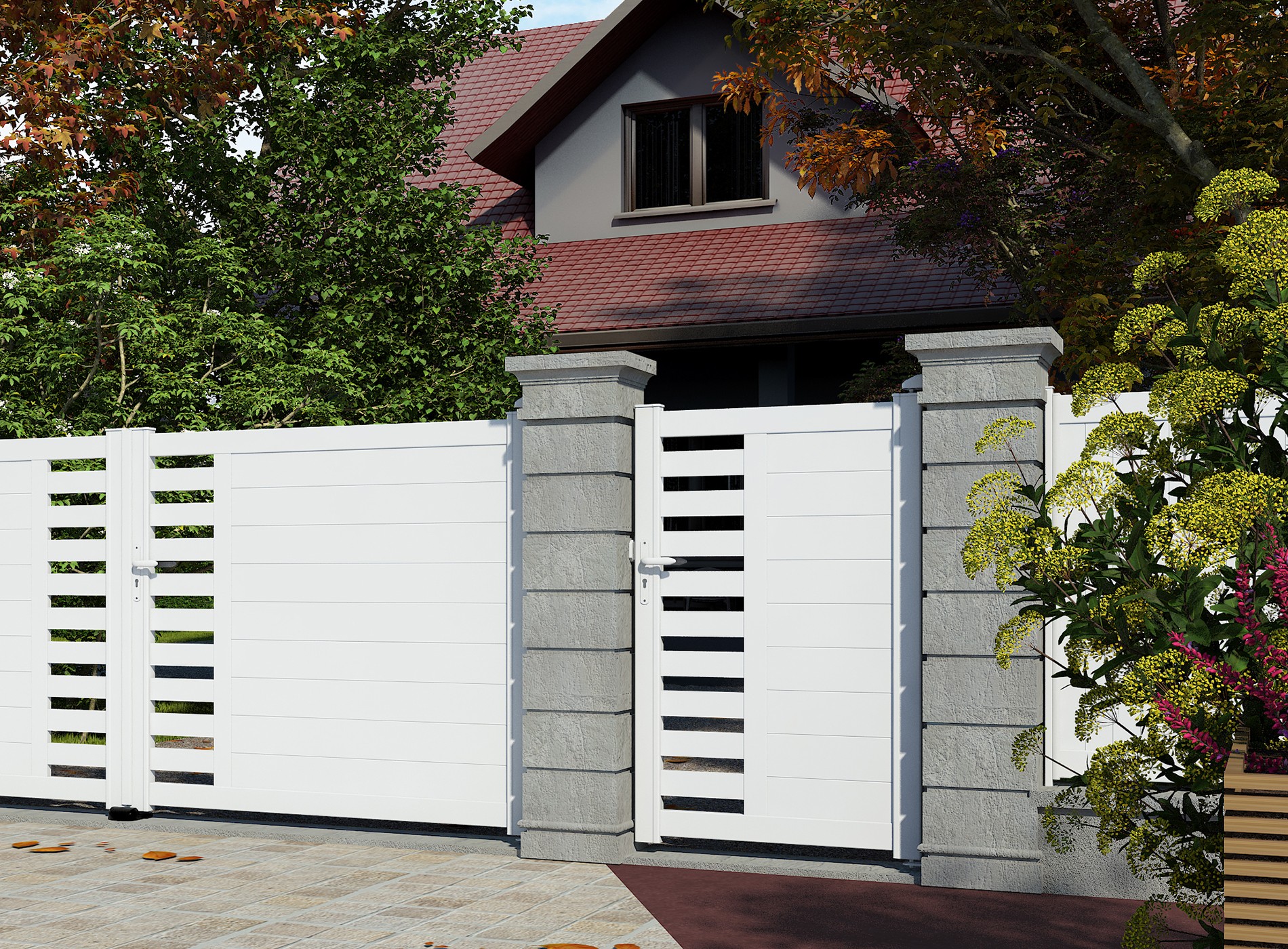 Klos up portillon aluminium GARLAN - Blanc 9016