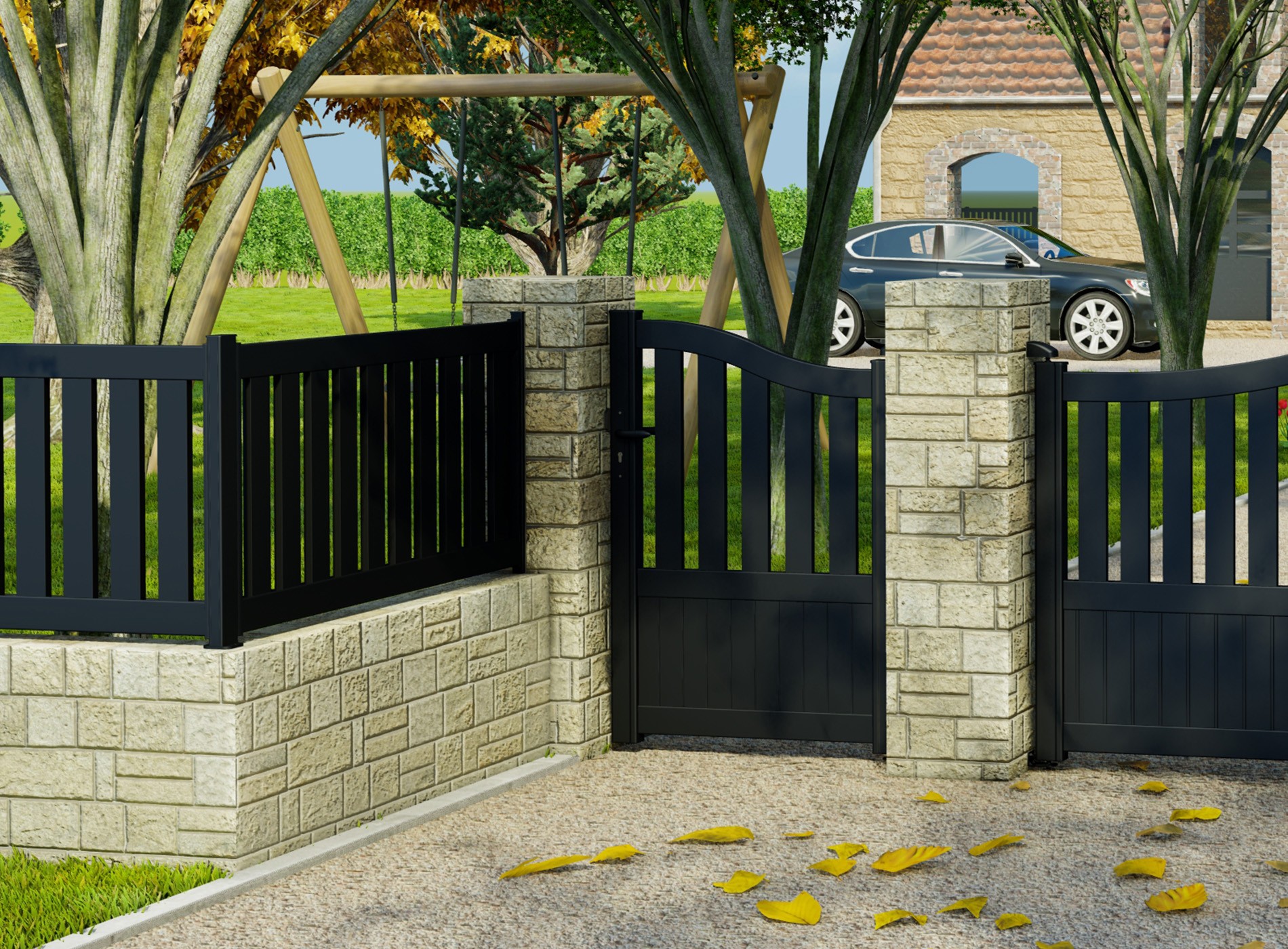 Klos Up portillon aluminium MOELLAN - 7016 Gris Zinc