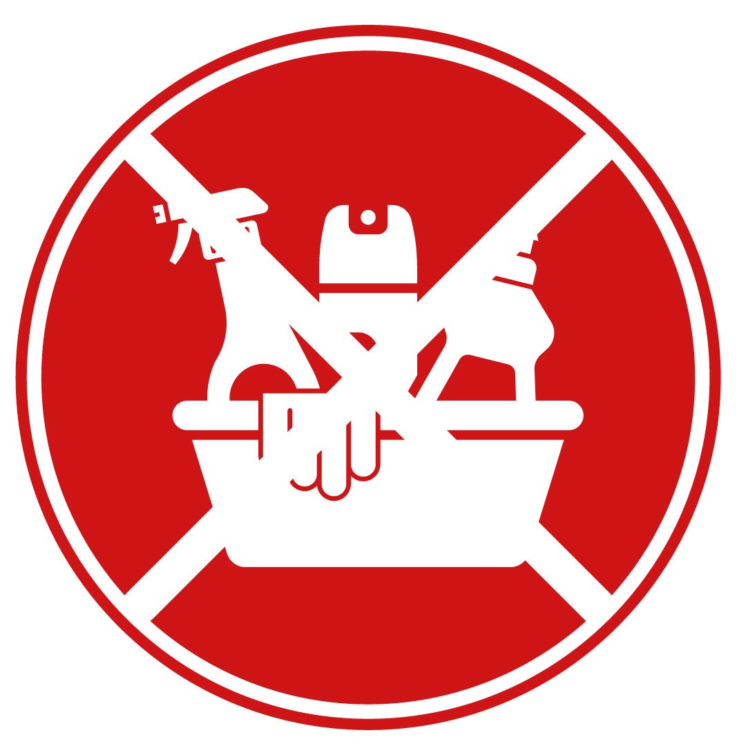 Pictogramme interdiction utilisation des produits nettoyants ménagers