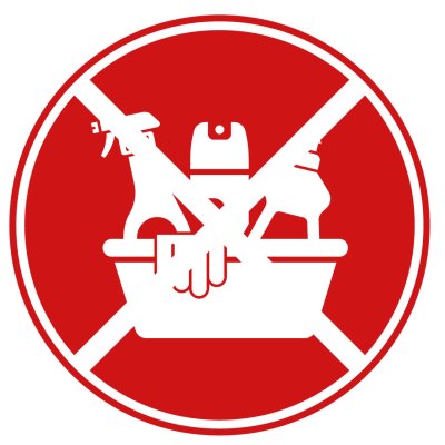Pictogramme interdiction utilisation des produits nettoyants ménagers