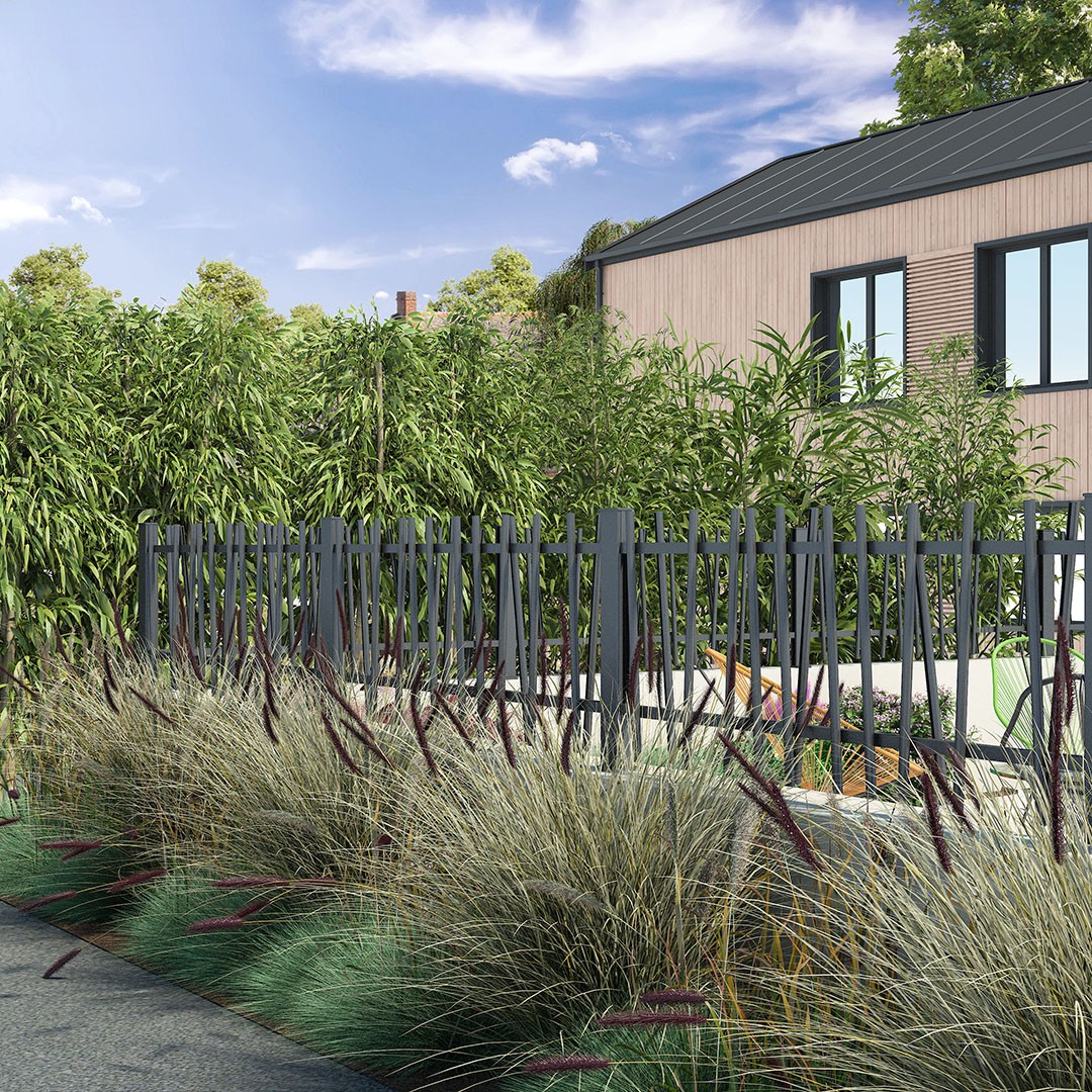 Clôture TIFA - Tube en aluminium vissés - Gris zinc (RAL7016)