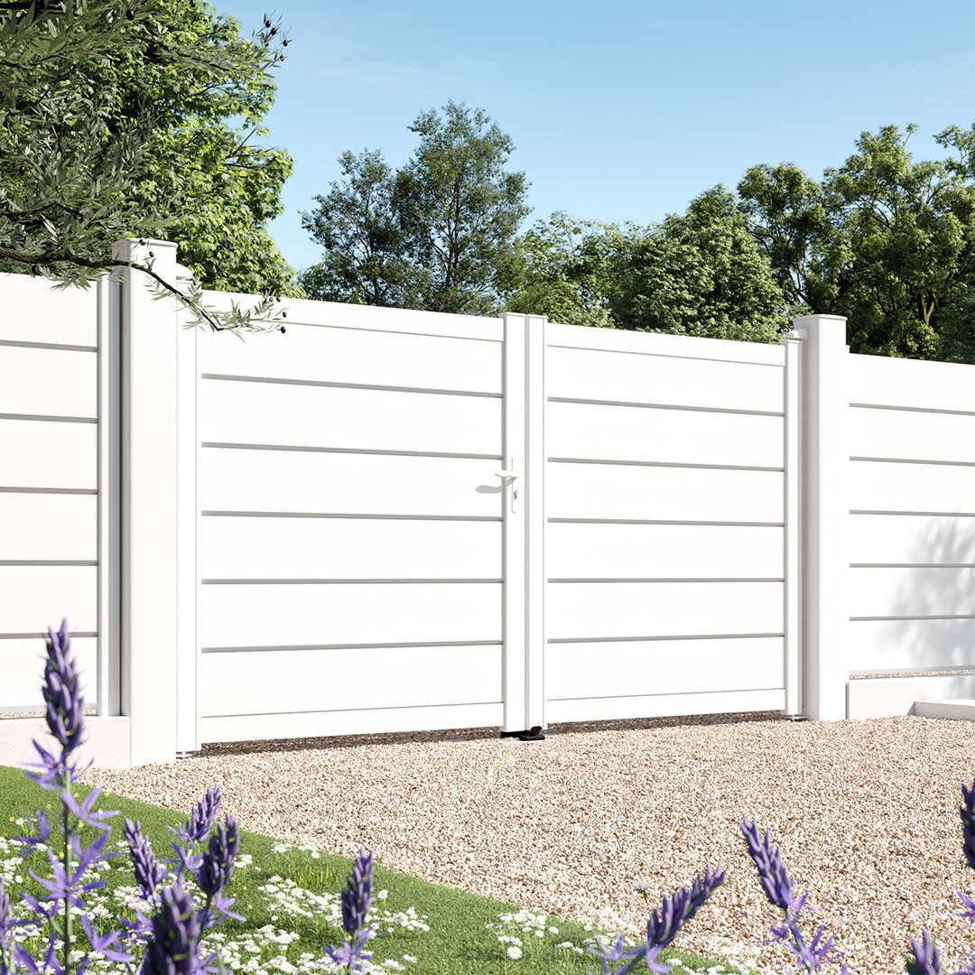 Portail battant persienne ALIZ Blanc 9016