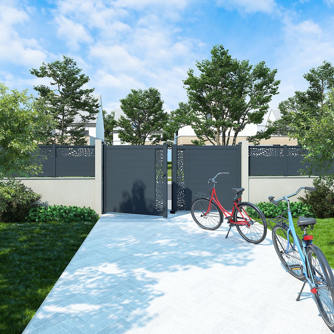 Pour battant décor vertical RAL 7016