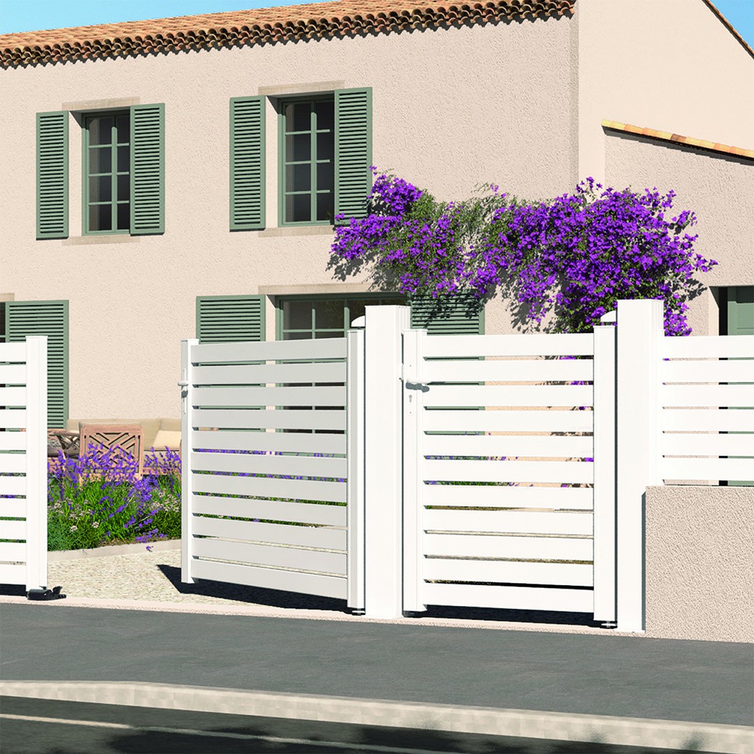 Portillon ajouré en aluminium TREZ - RAL9016