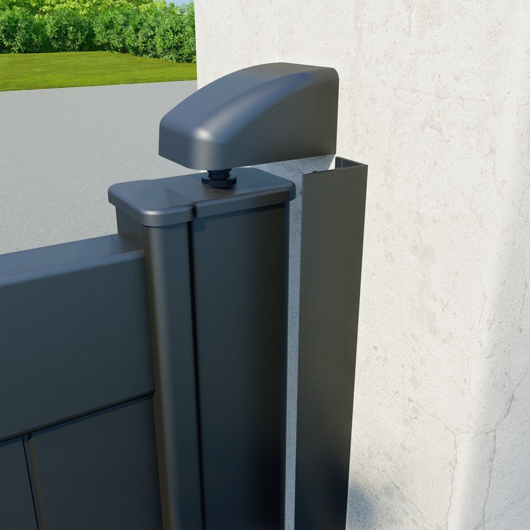 Profil d’occultation pour portillon en aluminium – RAL 7016