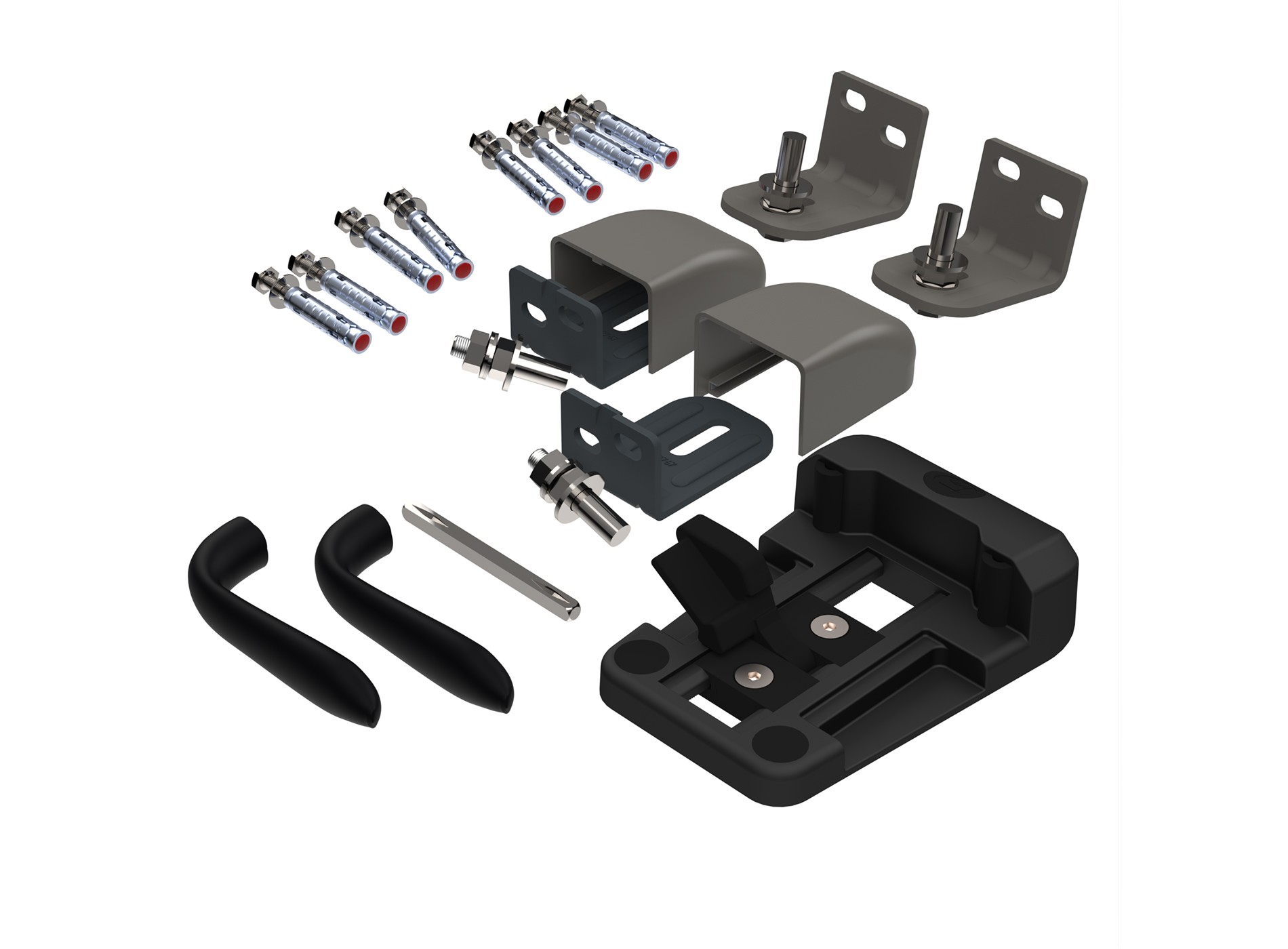 Pack quincaillerie portail battant - Gris quartz 7039