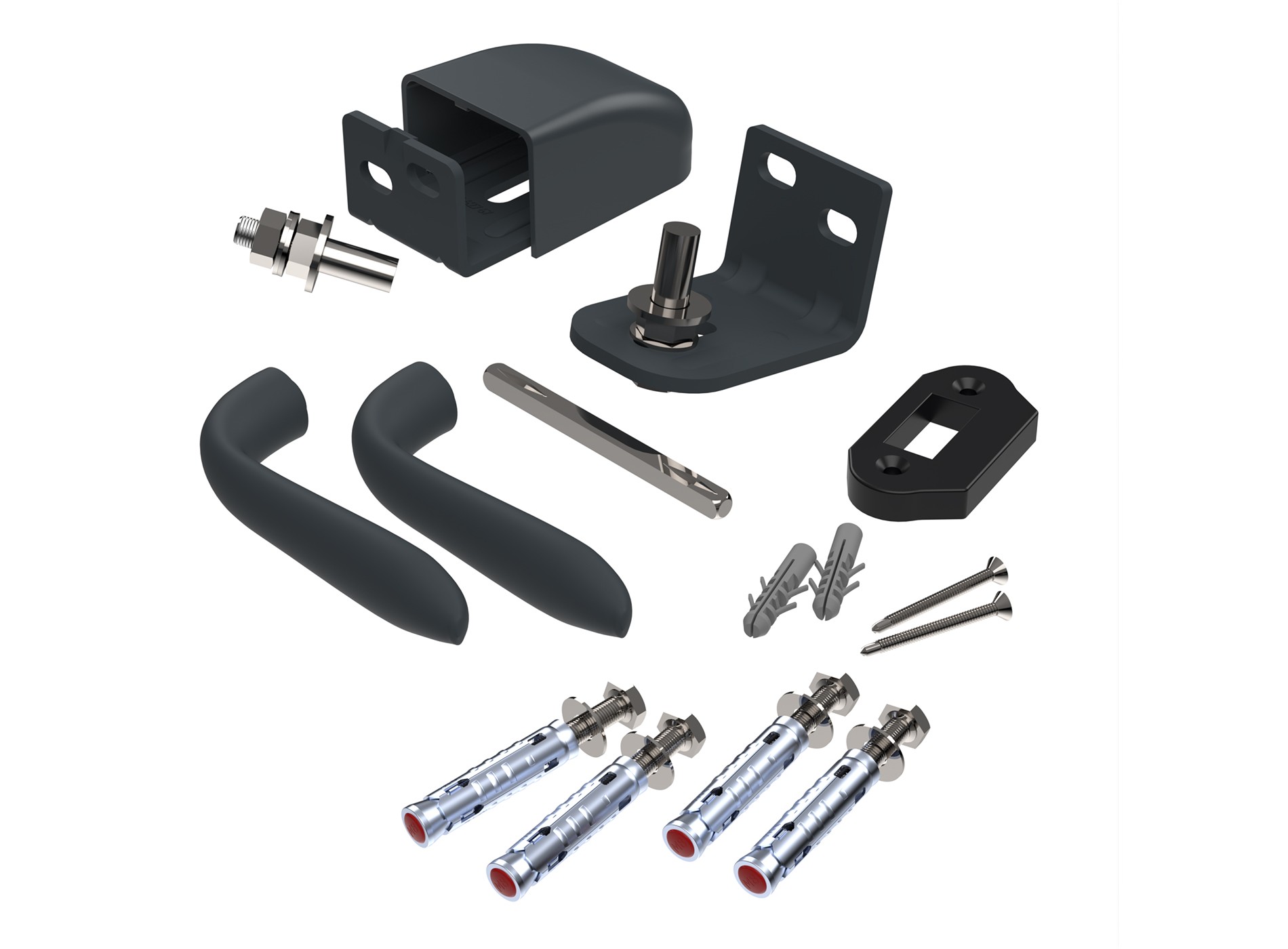 Pack quincaillerie portillon - Gris zinc 7016