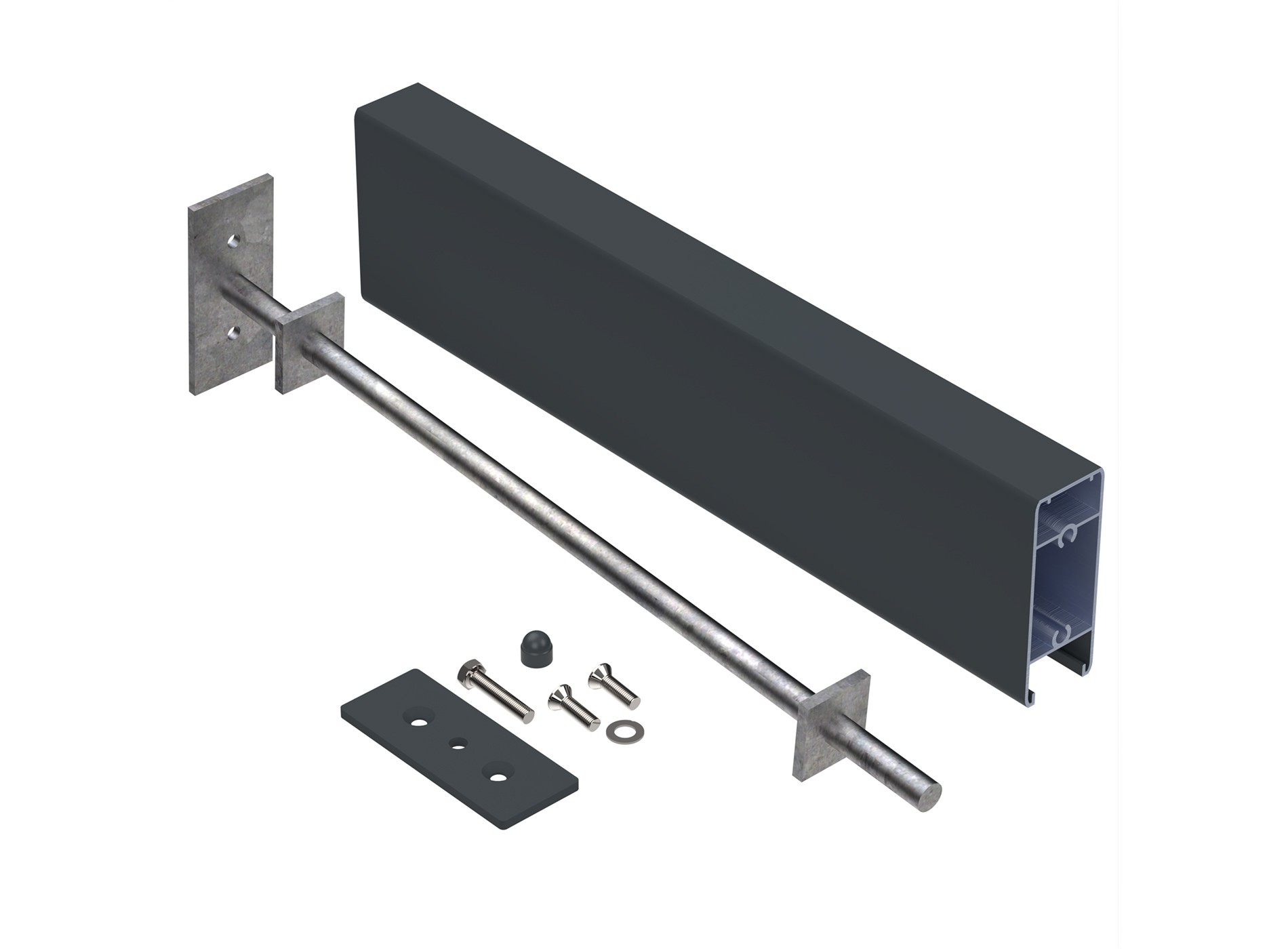 support de crémaillère gris zinc 7016