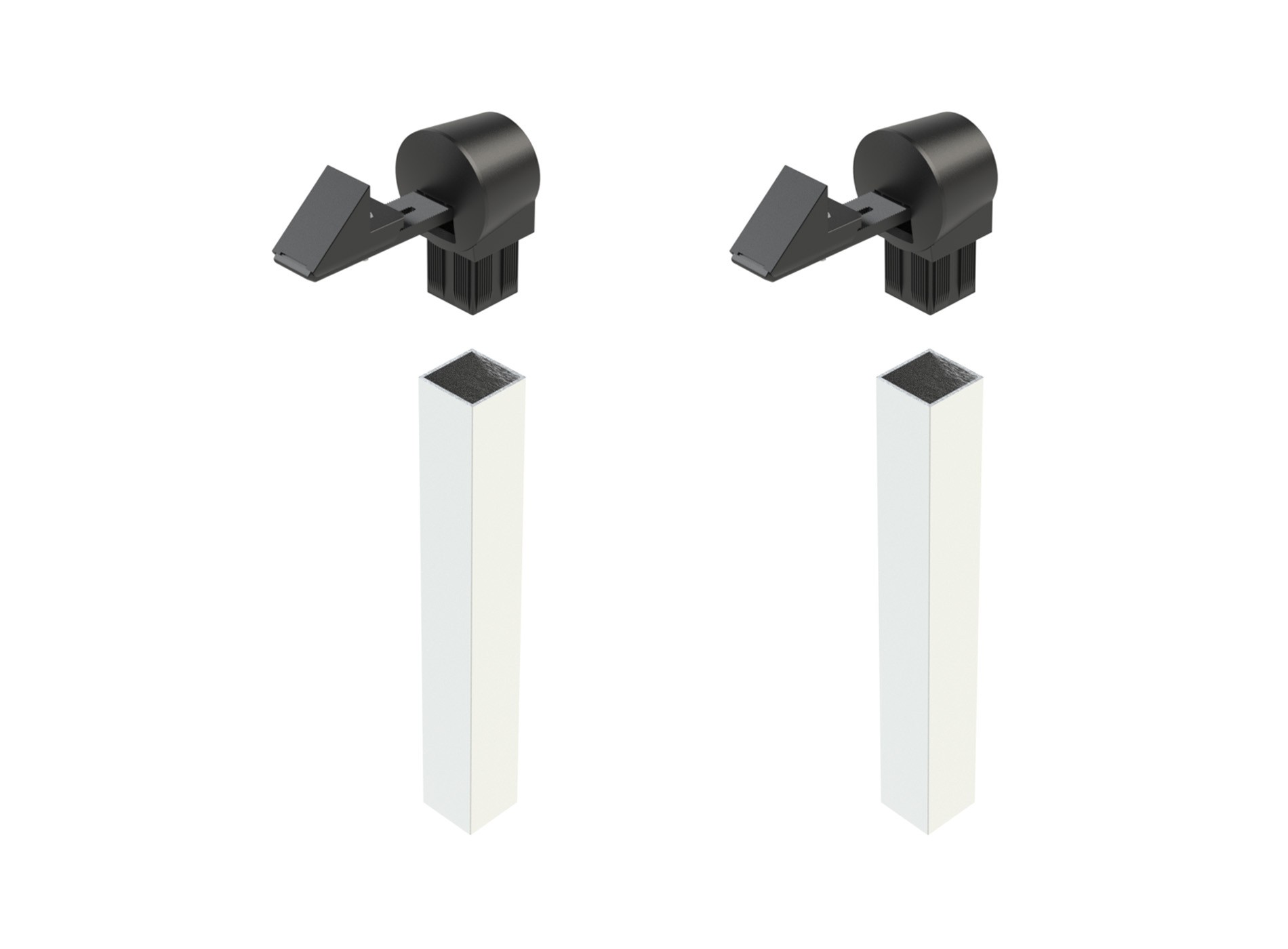 Arrêtoir lot de 2 pour portail battant - Blanc 9016