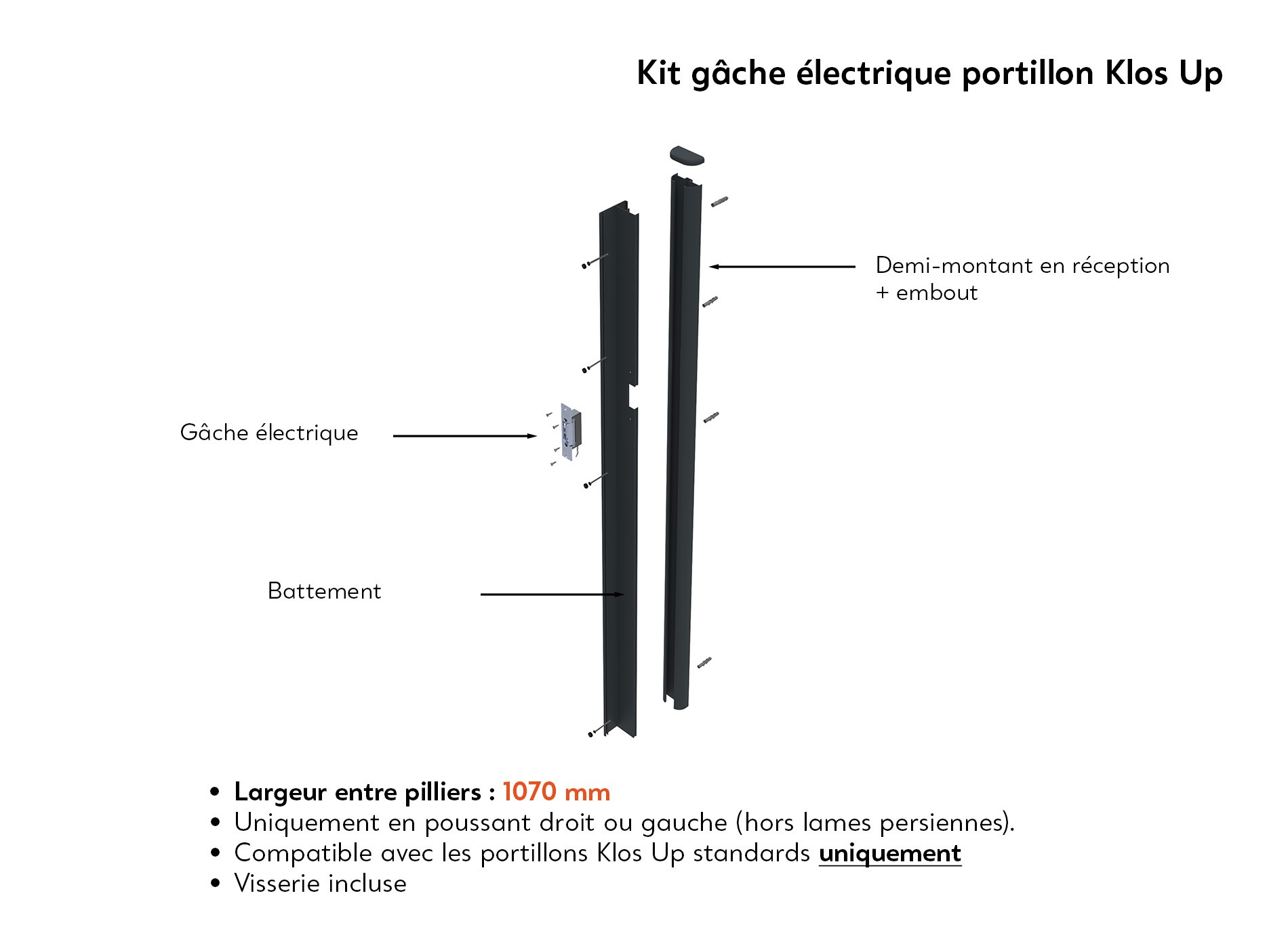 Kit gâche électrique éclaté