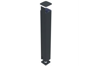 Poteau aluminium sur platine fix it Gris zinc 7016
