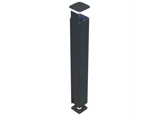 Poteau aluminium sur platine fix it Gris zinc 7016