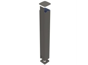 Poteau aluminium sur platine fix it Gris quartz 7039