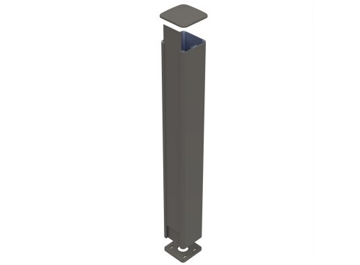 Poteau aluminium sur platine fix it Gris quartz 7039