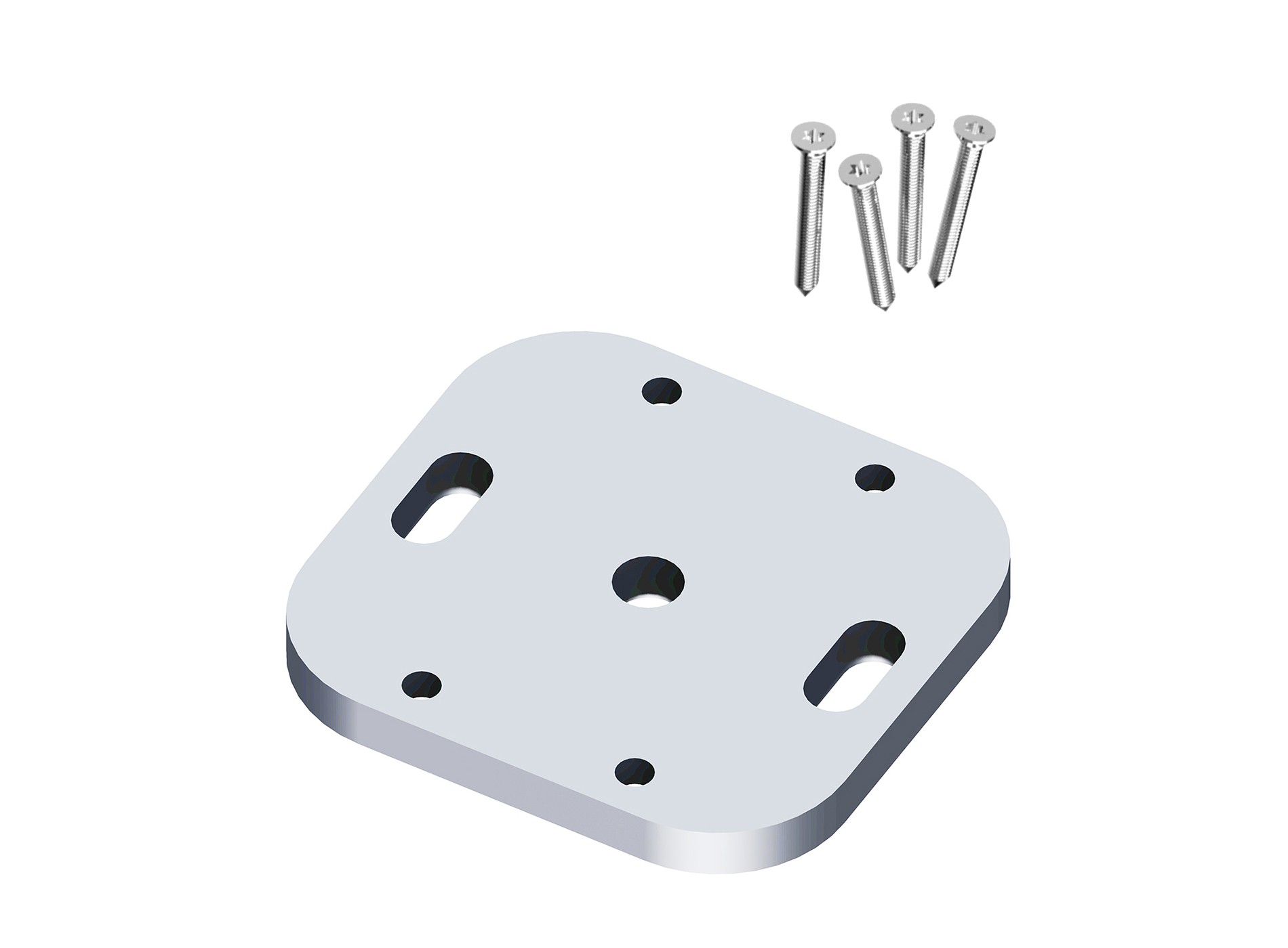 Platine alu 2 points Blanc 9016