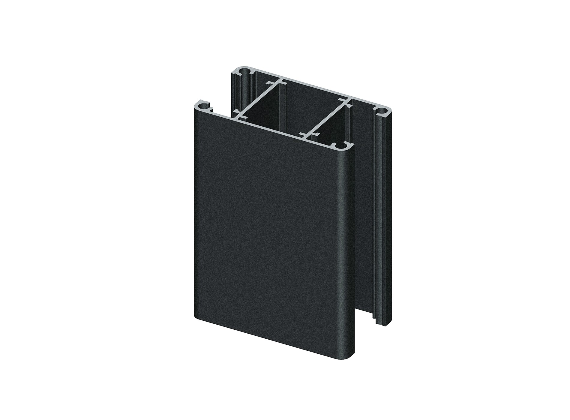 Poteau 2 départs en aluminium Noir sablé 2100