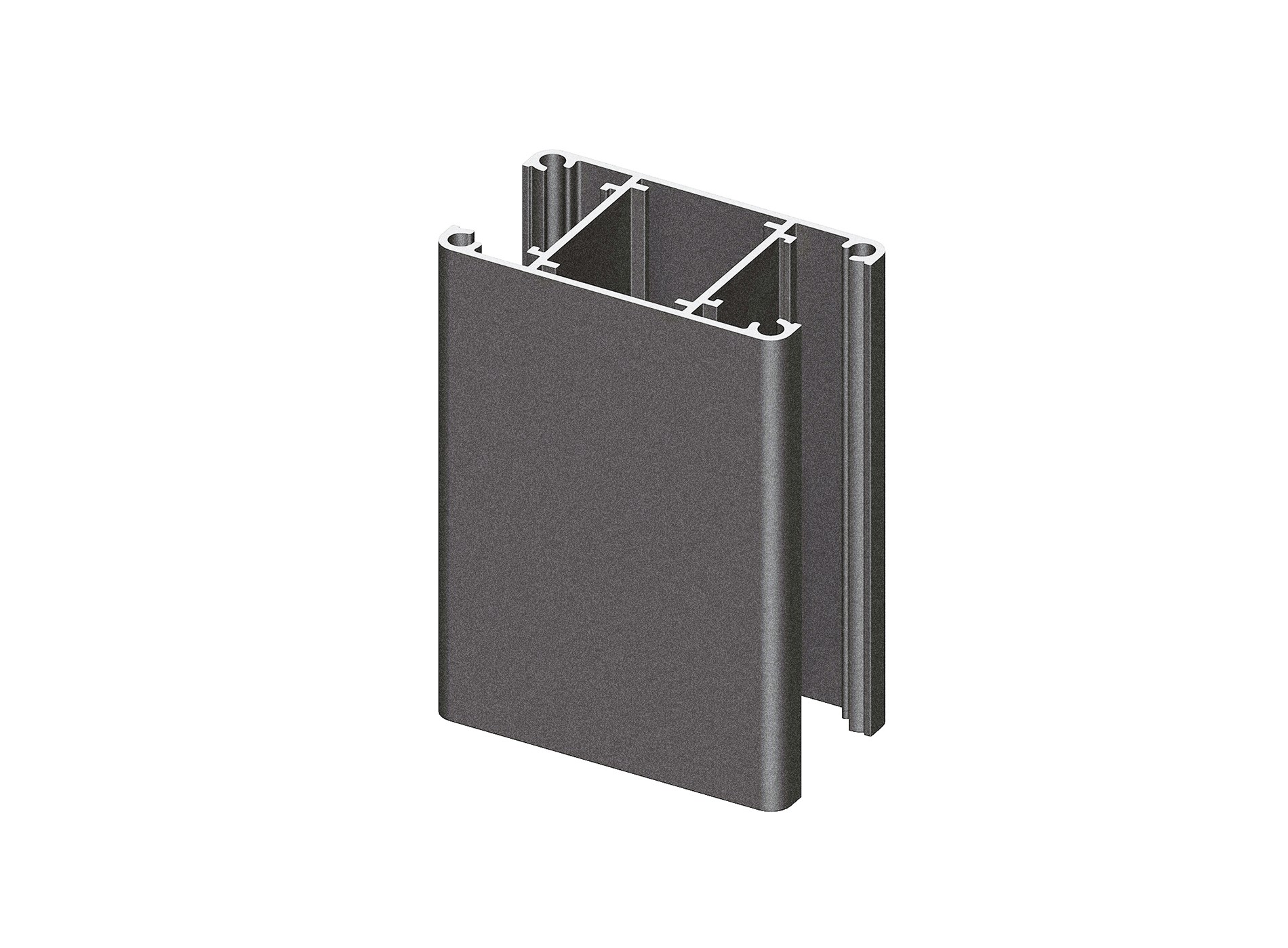 Poteau 2 départs en aluminium Gris sablé 2900