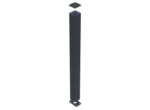Poteau aluminium sur platine Gris zinc 7016